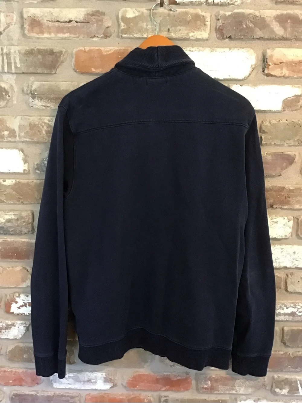 Banana Republic Men's Navy Shawl-Collar Button-Up Sweatshirt Jacket L